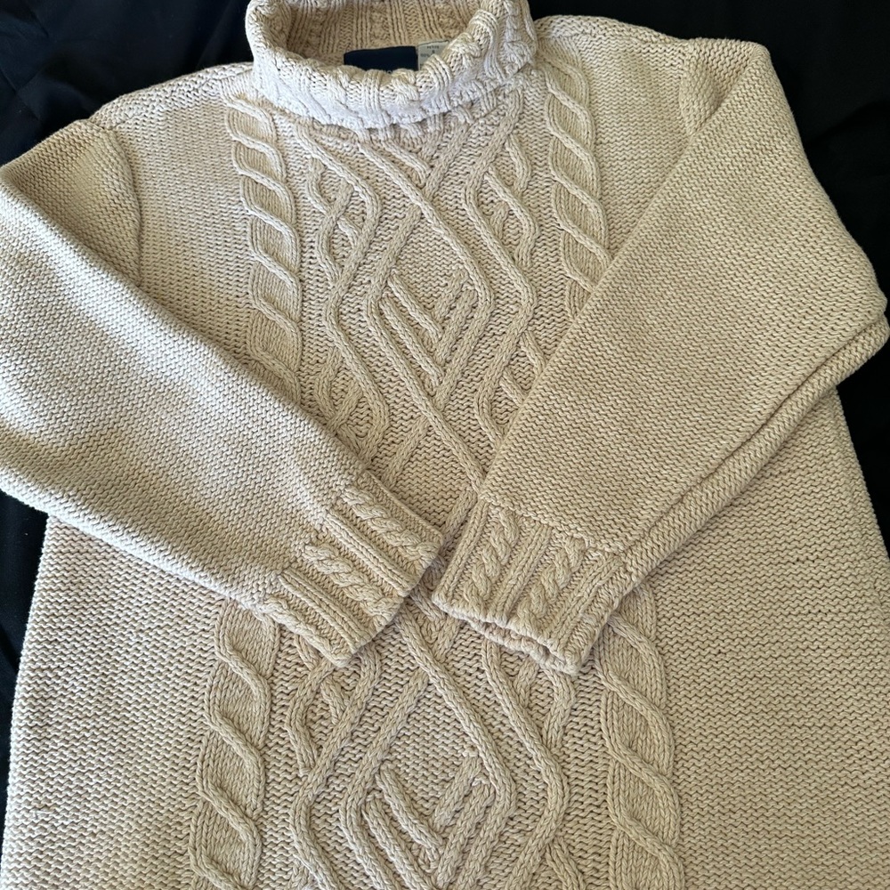 Elegant Cream Cable Knit Sweater 100% cotton - Picture 6 of 10